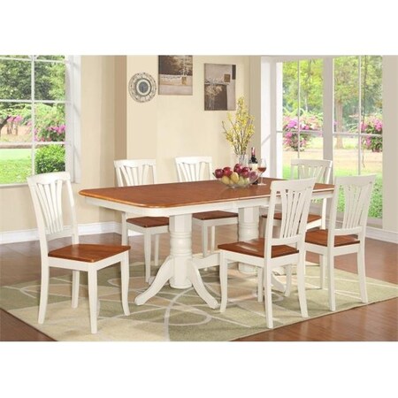 East West Furniture East West Furniture NAAV5-WHI-W 5 Piece Dining Room Set For 4-Dining Table With A Leaf and 4 Dining Room Chairs NAAV5-WHI-W
